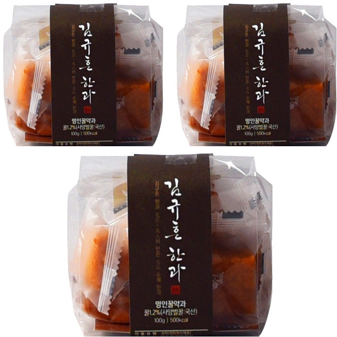 명인 김규흔한과 페스츄리형 명인꿀약과 띠지형, 3개, 100g