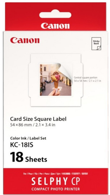 캐논 셀피 인화지 스티커용지 KC-18IS, 2X3, 18개