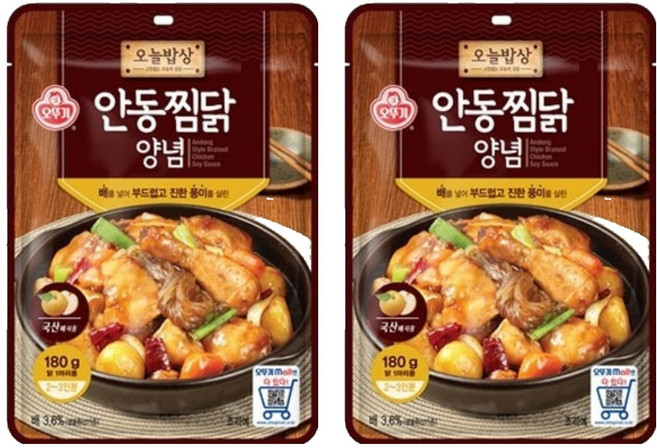 오뚜기 오늘밥상 안동찜닭 양념, 2개, 180g