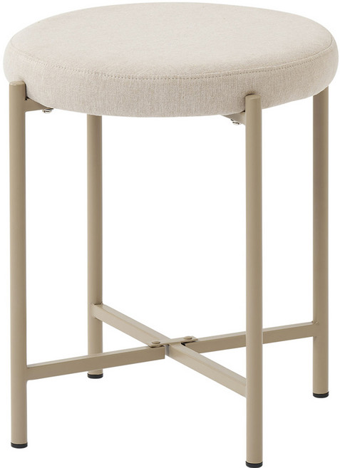 룸앤홈 모그 원형 패브릭 스툴 KD형, 베이지, 1개
