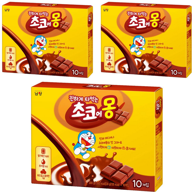 초코에몽 진하게 타먹는 핫초코분말, 30g, 10개입, 3개