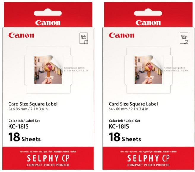 캐논 셀피 인화지 스티커용지 KC-18IS, 2X3, 36개