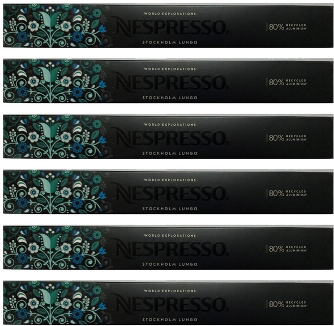 네스프레소 스톡홀름 룽고 캡슐커피, 6g, 10개입, 6개
