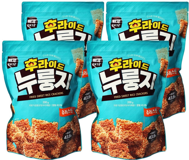 TigakTaegak 炒鍋巴餅乾 吉拿棒風味, 200g, 4包