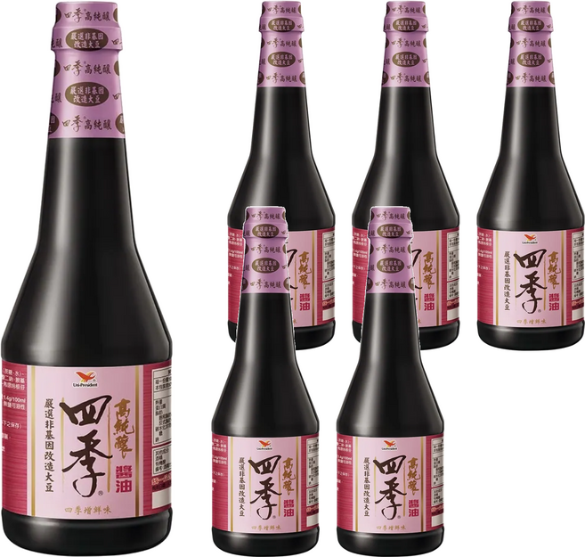 統一 四季 高純釀釀造醬油, 870ml, 6瓶