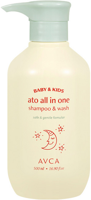 아브카 베이비 앤 키즈 아토 올인원 샴푸 앤 워시 무향, 1개, 500ml