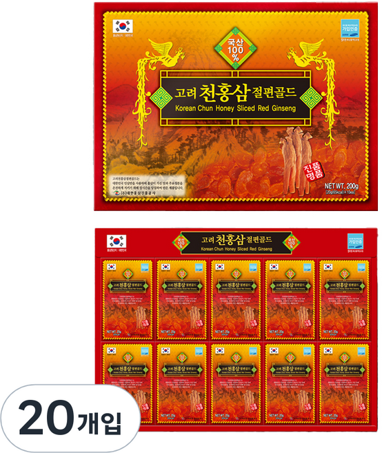 명기삼 고려 천홍삼절편 골드 + 쇼핑백, 20g, 1개