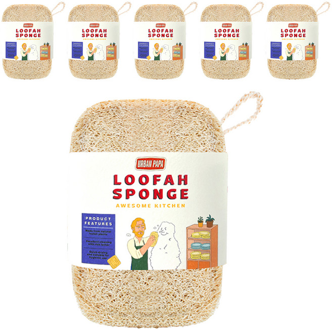 어반파파 어썸루파 천연 수세미 대형, 2개, 3개입