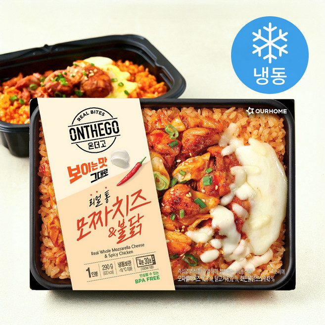 아워홈 온더고 리얼 통 모짜치즈 & 불닭 (냉동), 290g, 1개