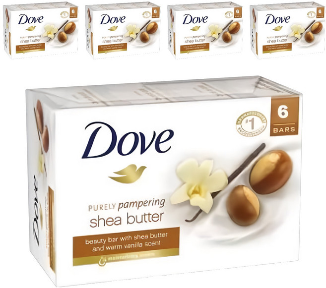 Dove 多芬 Purely Pampering 乳木果油香皂 香草香 636g (6入) 身體清潔 保濕滋潤, 106g, 30個