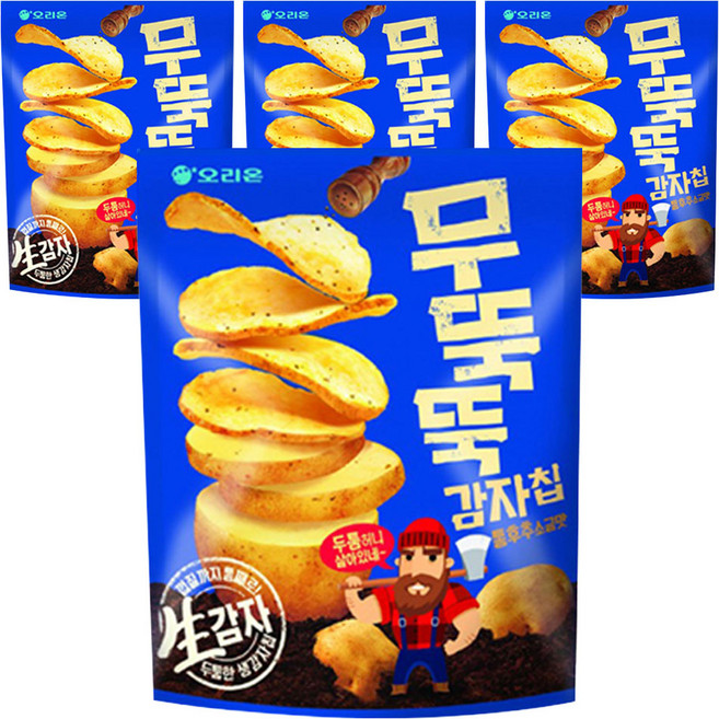 오리온 무뚝뚝감자칩 통후추 소금맛, 60g, 4개