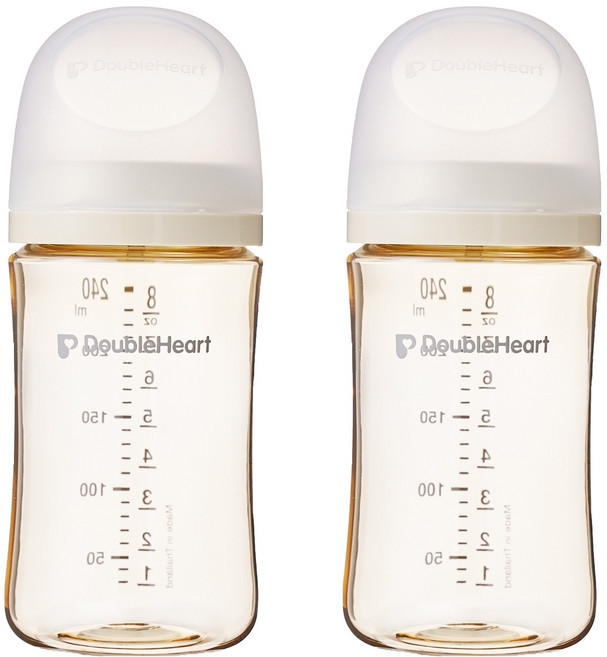 더블하트 모유실감 3세대 PPSU 노꼭지 젖병 트윈팩, 오후의베이지, 240ml, 1개