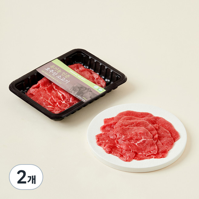 동원홈푸드 유기농 인증 소고기 육전 샤브샤브용 (냉장), 200g, 2개