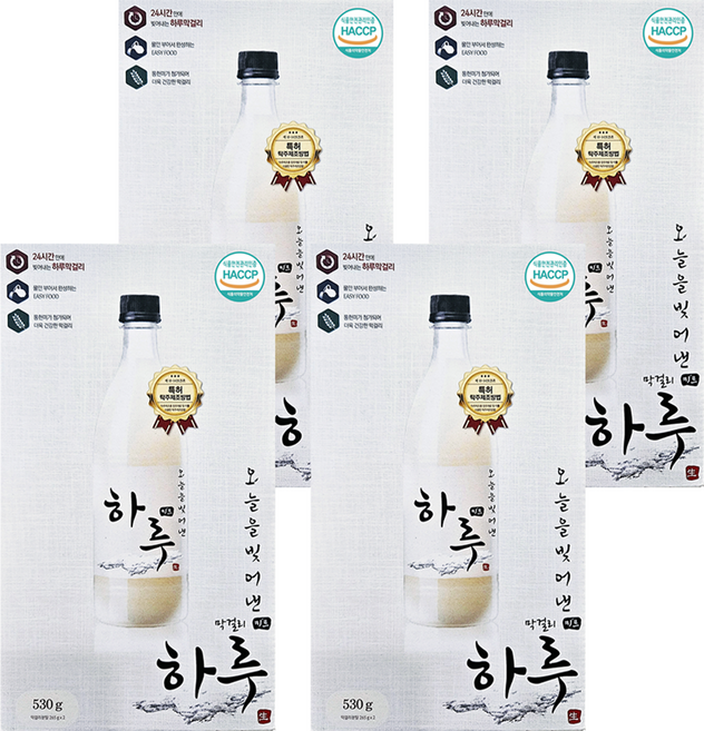 찬샘 하루 막걸리 키트, 530g, 4개