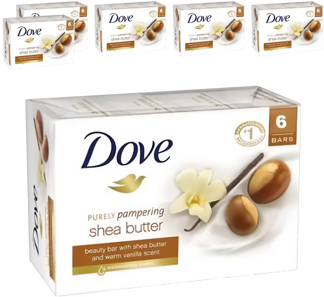 Dove 多芬 Purely Pampering 乳木果油香皂 香草香 636g (6入) 身體清潔 保濕滋潤, 106g, 36個