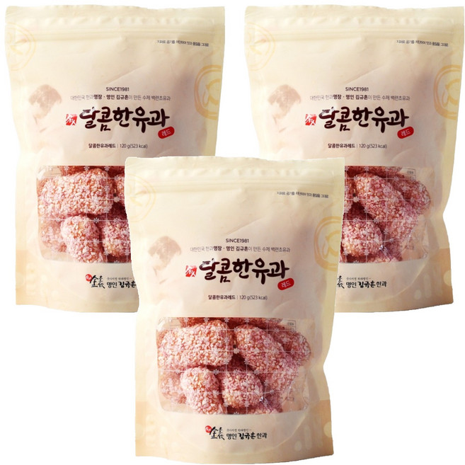 김규흔한과 달콤한유과 레드, 120g, 3개
