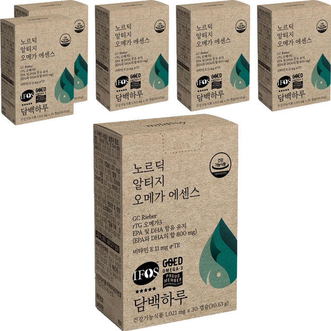 담백하루 노르딕 알티지 오메가 에센스, 30정, 6개