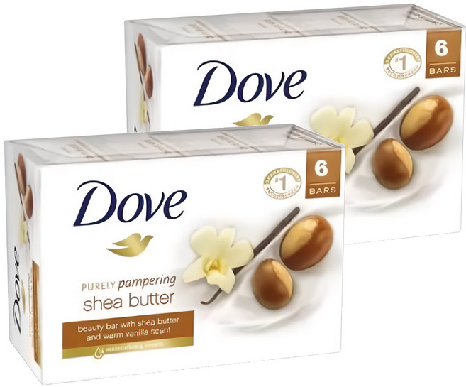 Dove 多芬 Purely Pampering 乳木果油香皂 香草香 636g (6入) 身體清潔 保濕滋潤, 106g, 12個