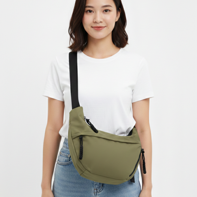 해브먼트 가벼운 크로와상 데일리 크로스백