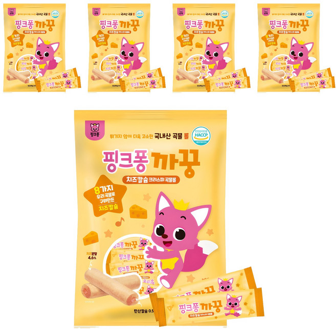 핑크퐁 까꿍 곡물 크리스피롤 24p, 치즈맛, 120g, 5개