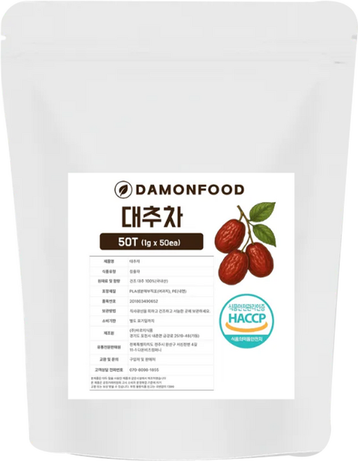 DamOn Food 紅棗茶茶包, 1g, 1個, 50入