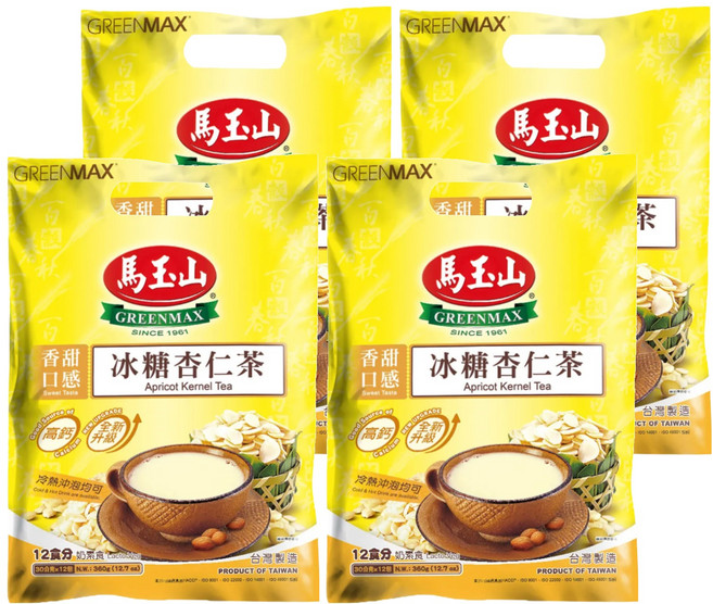 馬玉山 冰糖杏仁茶 新升級, 30g, 12包, 4袋