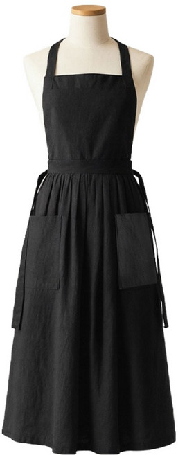 마다꾸미 부드럽고 편안한 데일리 앞치마, 블랙