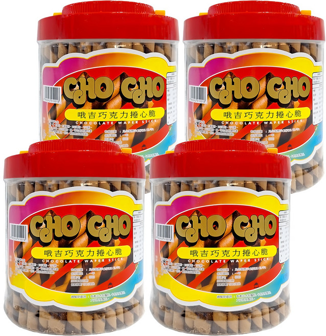 CHO CHO 巧克力捲心脆, 700g, 4罐