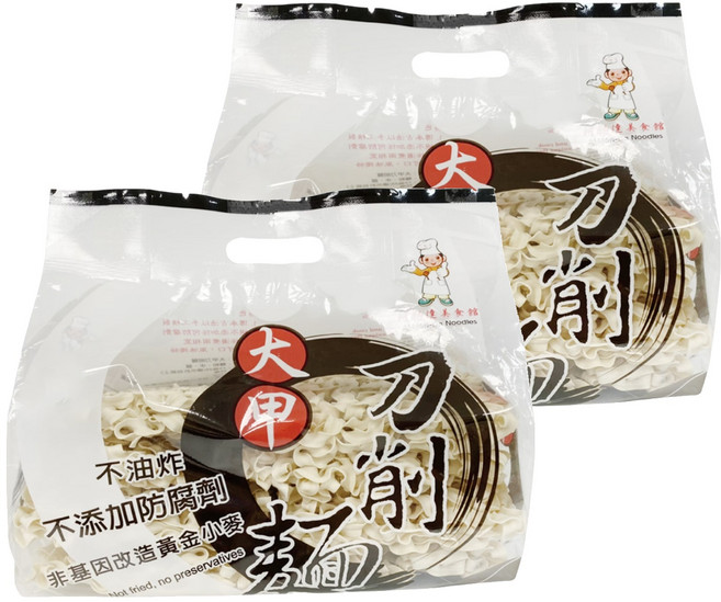大甲佳旭 刀削麵 不油炸 不添加防腐劑, 600g, 2包