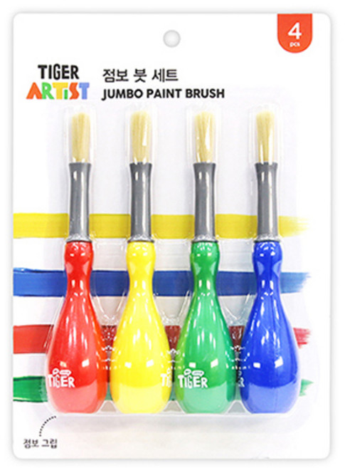 마이리틀타이거 타이거 점보 붓 4p 세트, 17 x 3.5 cm, 1세트