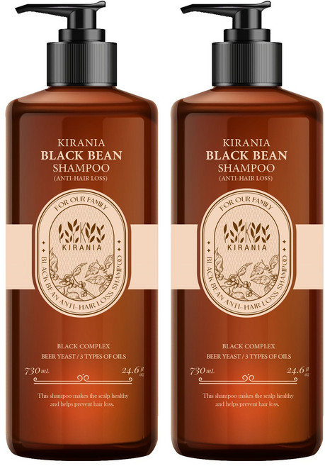KIRANIA 黑豆強健髮根洗髮精, 2個, 730ml
