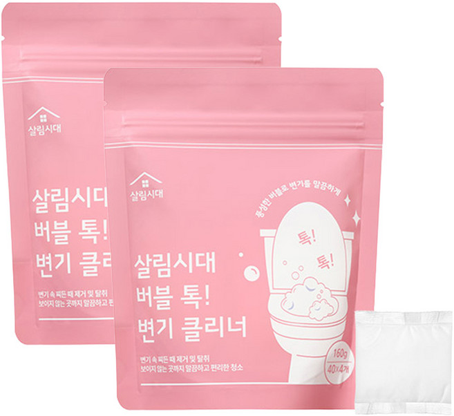 살림시대 버블 톡 변기 클리너 4p, 160g, 2개