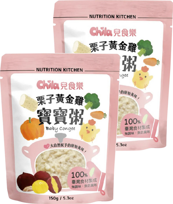 Chila 兒食樂 寶寶粥 栗子黃金雞, 150g, 2包