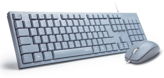 RASTO RZ3 超手感USB有線鍵鼠組, R-PCA028, 藍色, 薄膜式鍵盤