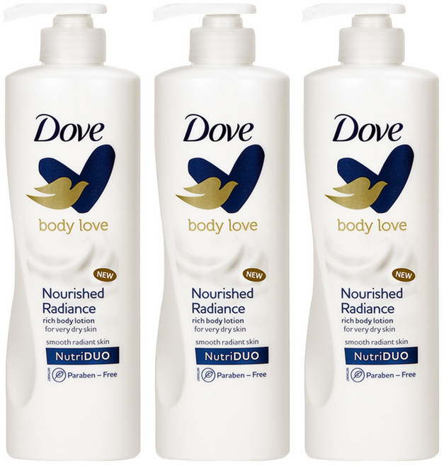 Dove 多芬 Body Love系列 保濕亮澤身體乳液 富含NutriDUO 適用於非常乾燥的皮膚, 400ml, 3瓶