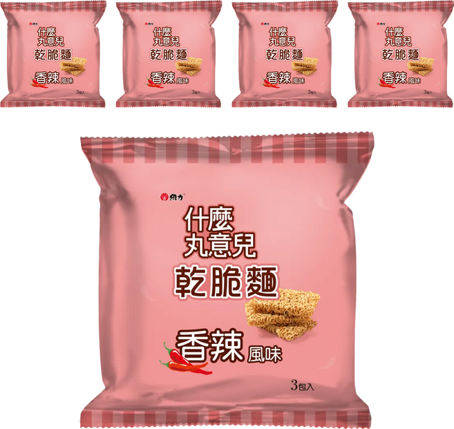 維力 什麼丸意兒 乾脆麵 香辣風味 3入組, 105g, 5袋