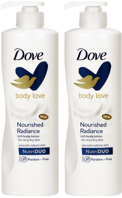 Dove 多芬 Body Love系列 保濕亮澤身體乳液 富含NutriDUO 適用於非常乾燥的皮膚, 400ml, 2瓶