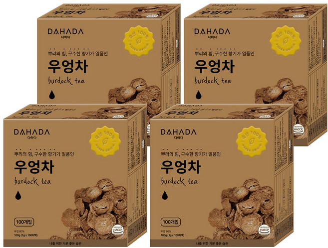 다하다 국산 우엉차, 1g, 100개입, 4개