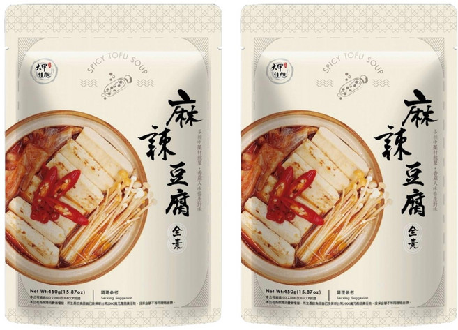 大甲佳旭 麻辣豆腐 全素, 450g, 2包