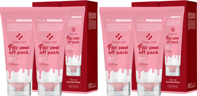 폴메디슨 딥레드 포어 필오프 팩 155ml, 1개입, 4개