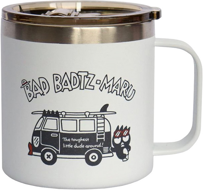 酷企鵝 不鏽鋼真空保溫保冷杯 彩版 13.2 x 10 x 11cm 口徑9.5cm, 酷企鵝 白色 + 銀色, 1個