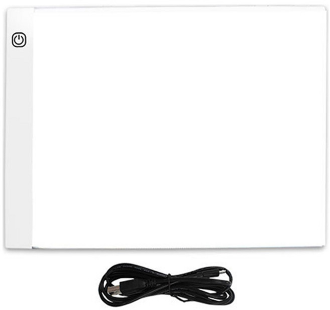 벨리안 드로잉 그림연습 라이트패드 3단 밝기조절 화이트 + USB 케이블 세트, 1세트