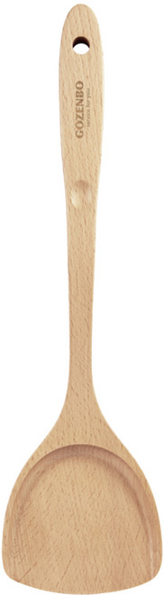 GOZENBO 御膳坊 北歐山毛櫸中華大煎鏟, 原木色, 1個