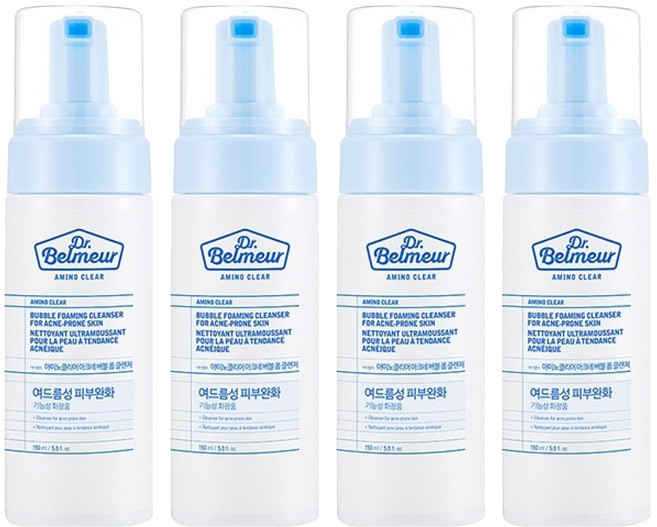 더페이스샵 닥터벨머 아미노클리어 아크네 버블 폼 클렌저, 150ml, 4개