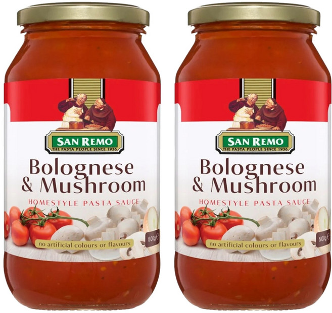 SAN REMO 頂級麵醬 起司蘑菇, 500g, 2罐