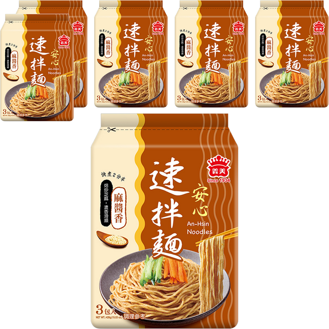 義美 速拌麵 麻醬香 142g, 18包