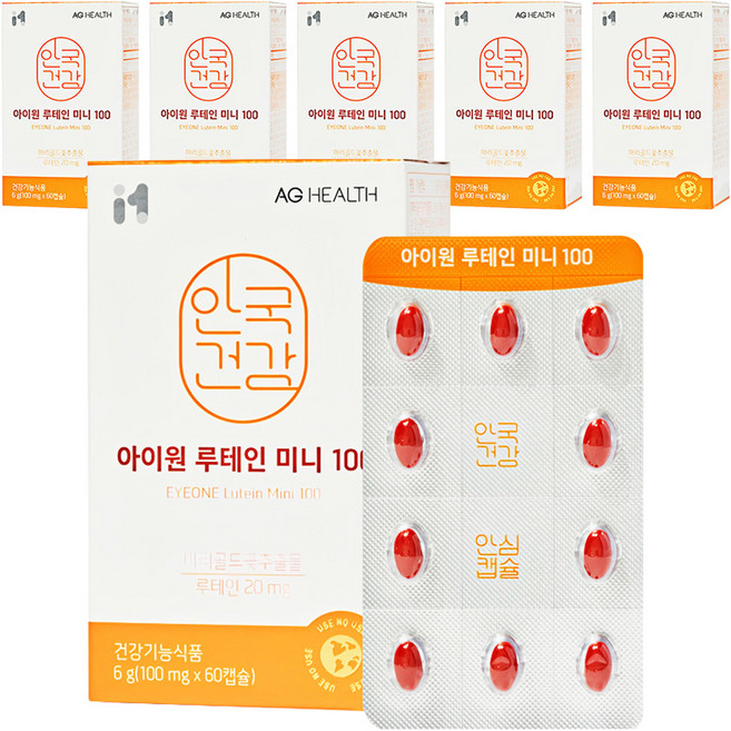 안국건강 아이원 루테인 미니 100, 60정, 6개