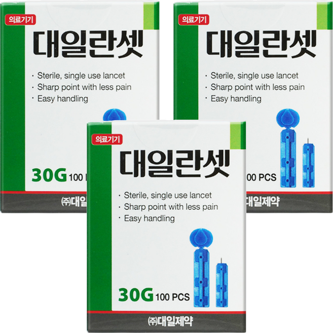 대일제약 란셋 일회용 채혈침 30G, 3개, 100개입