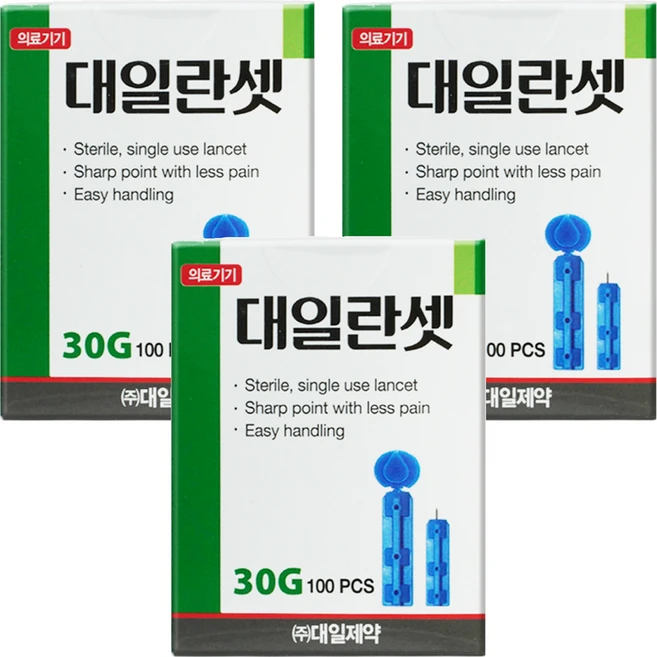 대일제약 란셋 일회용 채혈침 30G, 3개, 100개입 - 쿠팡