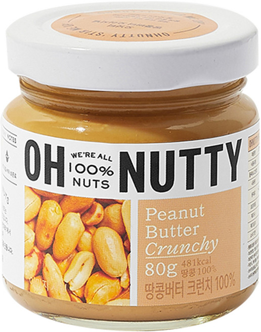 오넛티 땅콩버터 크런치 100%, 80g, 1개